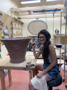 Girl doing pottery
