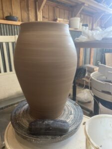 Nice pottery piece on the wheel