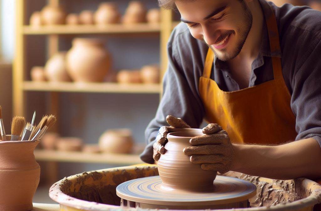 Man doing pottery