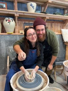 Couple of of pottery students