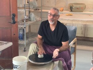 Steve Gordon teaching pottery